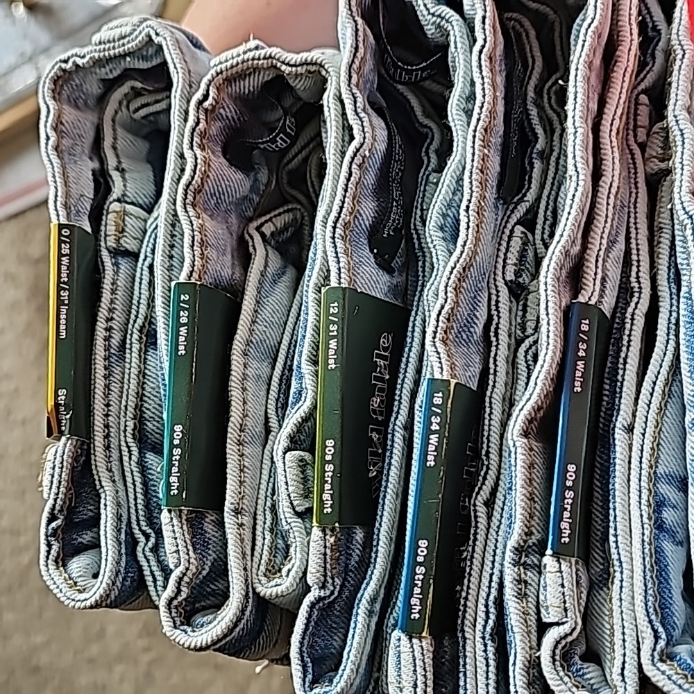 15.Women's Super-High Rise Distressed Straight Jeans - Wild Fable Light Wash - Picture 5 of 7